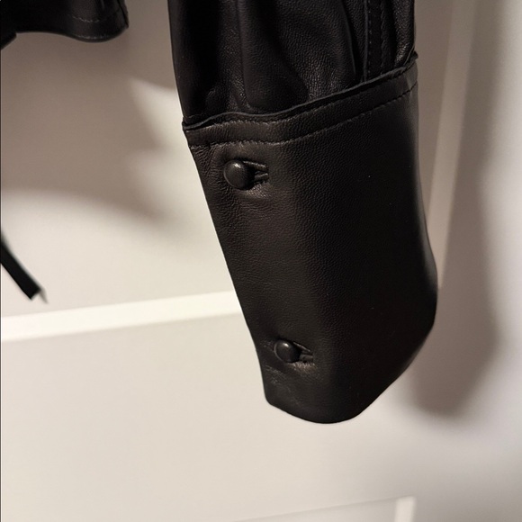 Rebecca Taylor Black Leather peplum top - Picture 5 of 6